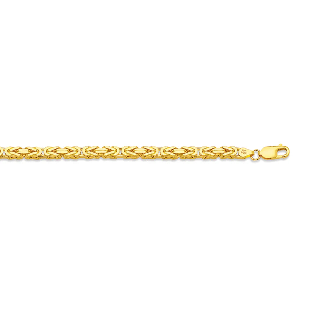 14K 4.1MM YELLOW GOLD SOLID BYZANTINE CHAIN (AVAILABLE IN LENGTHS 16" - 30")