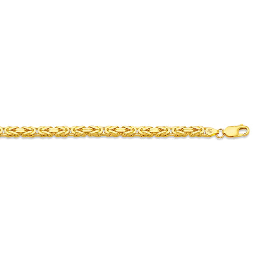 14K 4.1MM YELLOW GOLD SOLID BYZANTINE CHAIN (AVAILABLE IN LENGTHS 16" - 30")